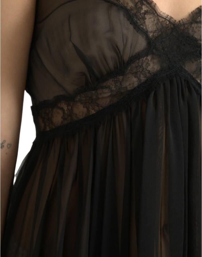 Dolce & Gabbana Elegante Kant Mini Jurk Black Dames