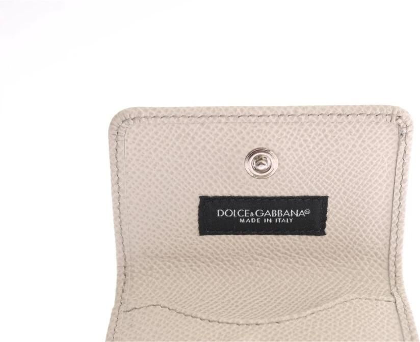 Dolce & Gabbana Elegante Leren Condoomhoes Portemonnee White Dames