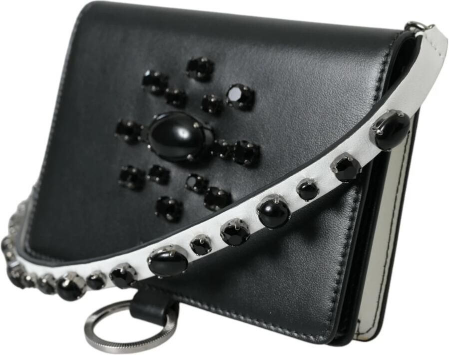 Dolce & Gabbana Elegante Leren Kaarthouder met Kristalversiering Black Dames - Foto 2