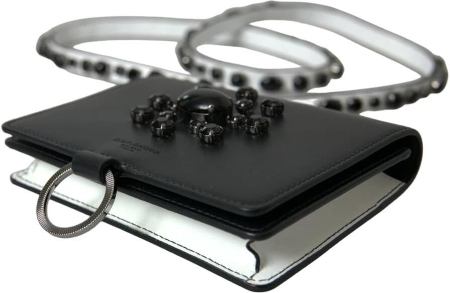 Dolce & Gabbana Elegante Leren Kaarthouder met Kristalversiering Black Dames - Foto 5