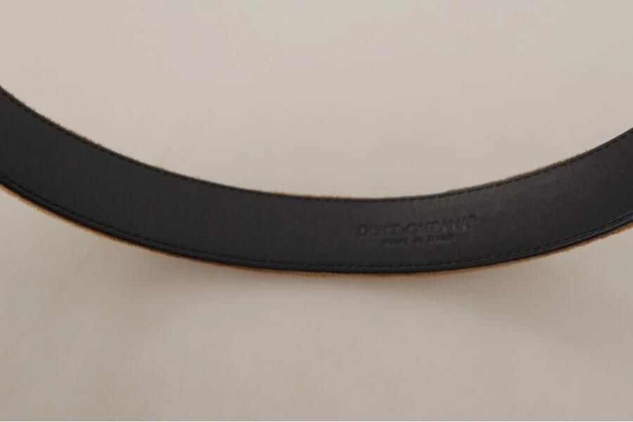 Dolce & Gabbana Elegante Leren Riem met Gegraveerde Gesp Brown Dames - Foto 3