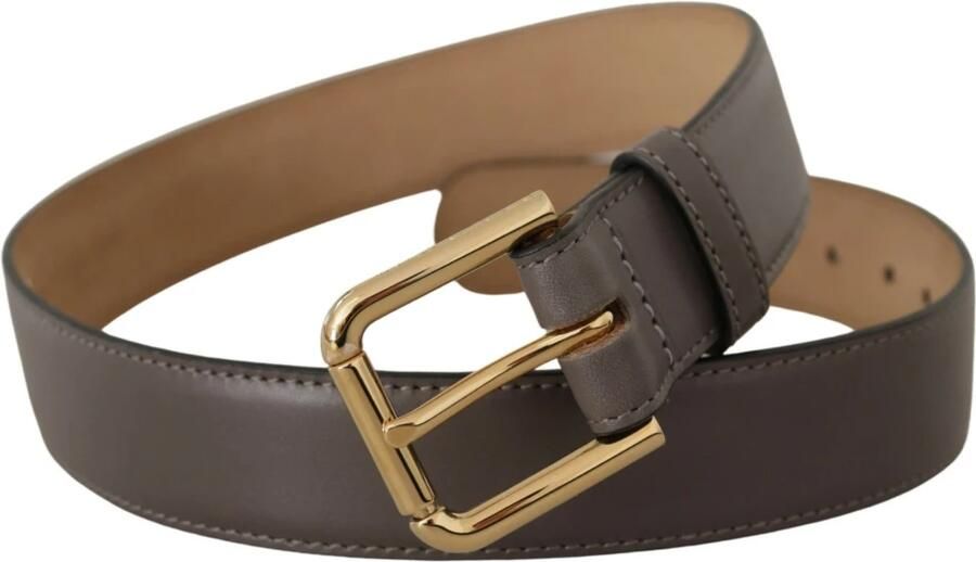 Dolce & Gabbana Elegante Leren Riem met Gegraveerde Gesp Gray Dames - Foto 4