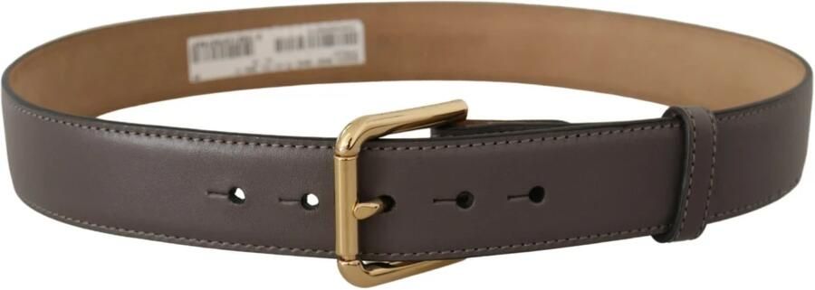 Dolce & Gabbana Elegante Leren Riem met Gegraveerde Gesp Gray Dames - Foto 5