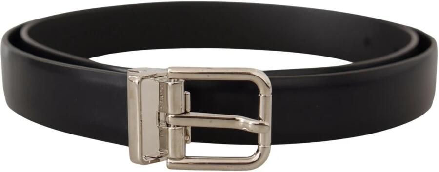 Dolce & Gabbana Zwart Kalfsleren Klassiek Logo Riem Black Heren - Foto 8