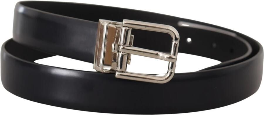 Dolce & Gabbana Elegante Leren Riem met Metalen Gesp Black Heren - Foto 4