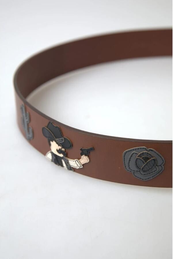 Dolce & Gabbana Elegante Leren Riem met Metalen Gesp Brown Heren - Foto 3