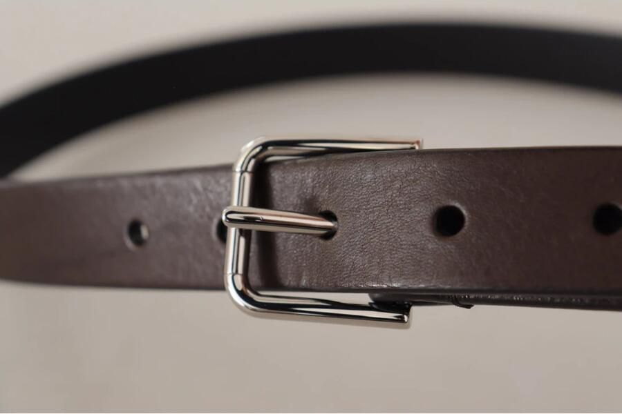 Dolce & Gabbana Elegante Leren Riem met Metalen Gesp Brown Heren - Foto 3
