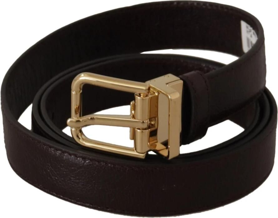 Dolce & Gabbana Elegante Leren Riem met Metalen Gesp Brown Heren - Foto 2