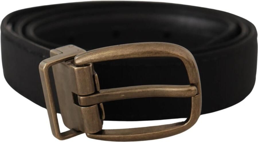 Dolce & Gabbana Elegante Leren Riem Zwart Black Heren - Foto 3