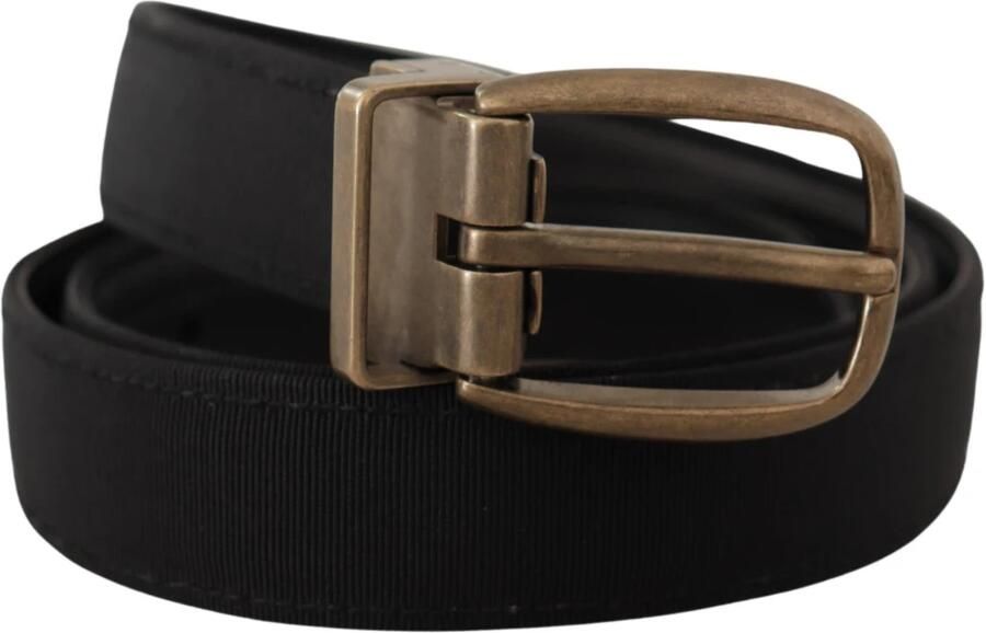 Dolce & Gabbana Elegante Leren Riem Zwart Black Heren
