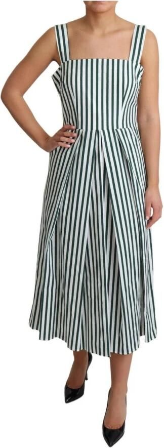 Dolce & Gabbana Elegante mouwloze A-lijn jurk in wit & groen White Dames - Foto 2