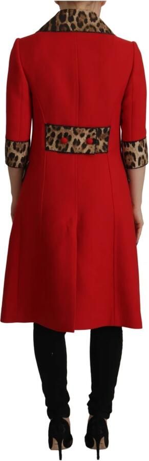 Dolce & Gabbana Luipaardprint Wollen Trenchcoat Jas Red Dames - Foto 6