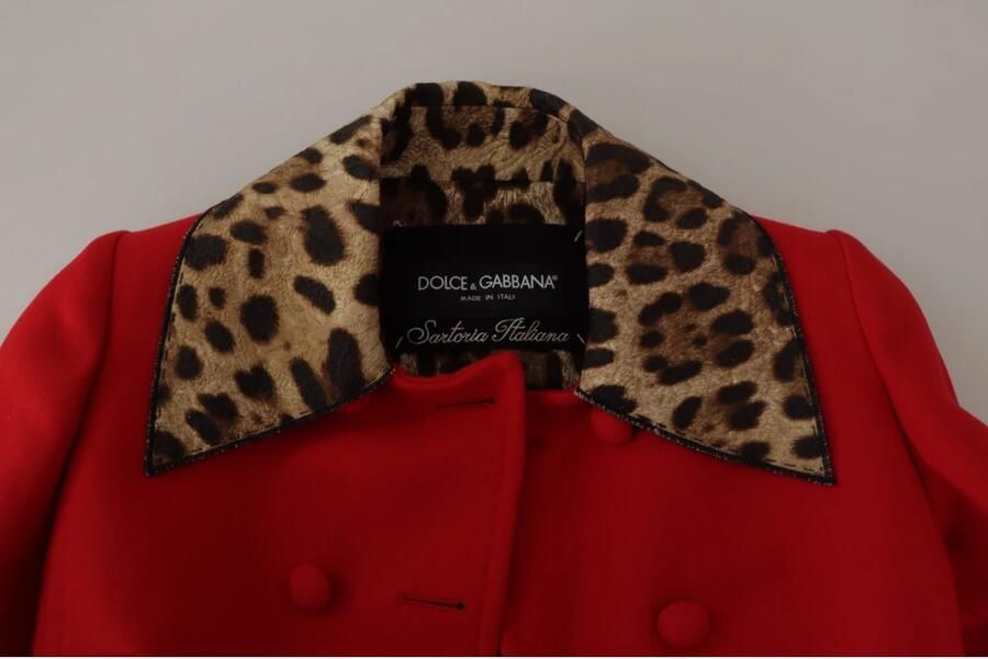 Dolce & Gabbana Luipaardprint Wollen Trenchcoat Jas Red Dames - Foto 5