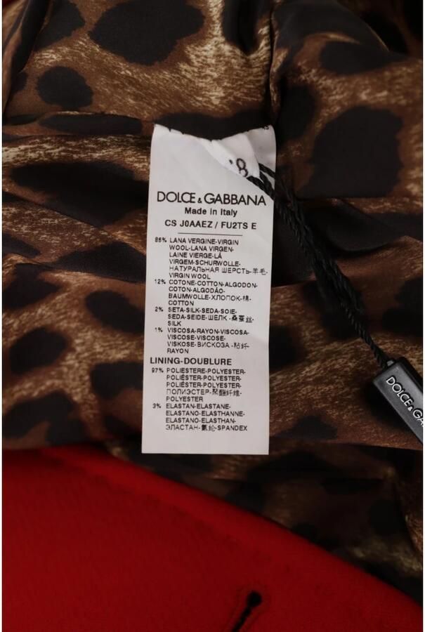 Dolce & Gabbana Luipaardprint Wollen Trenchcoat Jas Red Dames - Foto 2