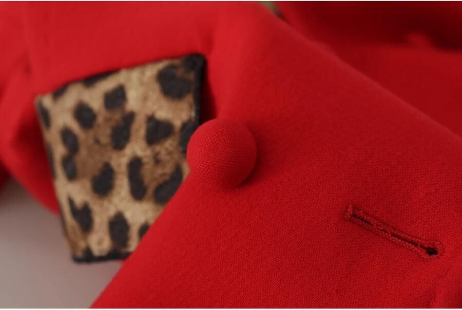 Dolce & Gabbana Luipaardprint Wollen Trenchcoat Jas Red Dames - Foto 4