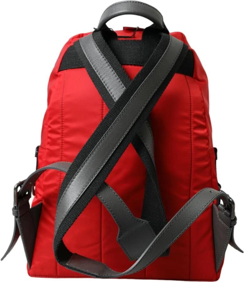 Dolce & Gabbana Elegante rode nylon-leren rugzak Red