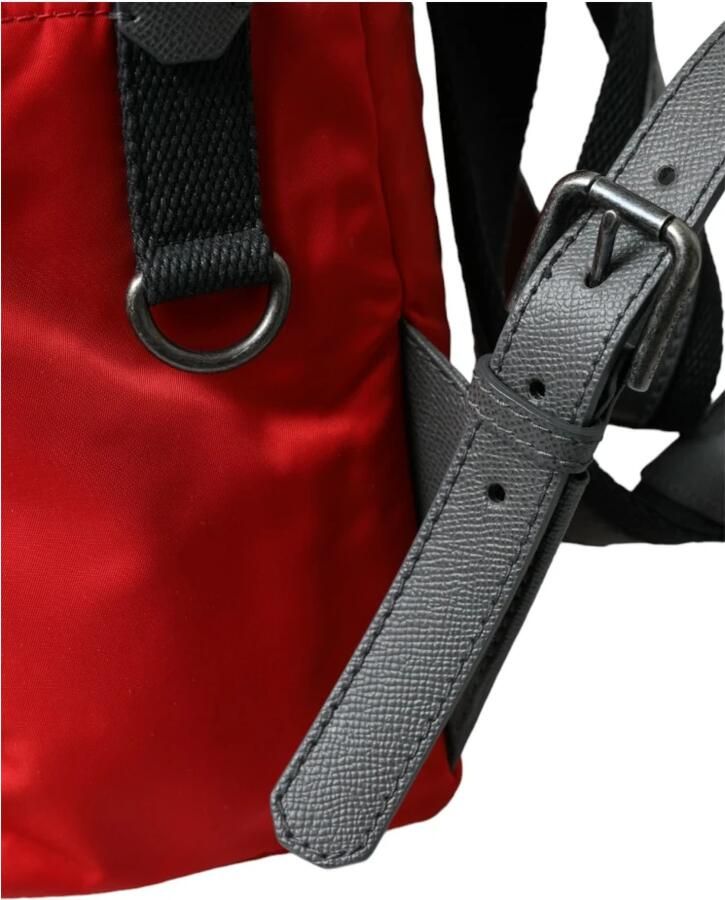 Dolce & Gabbana Elegante rode nylon-leren rugzak Red - Foto 3