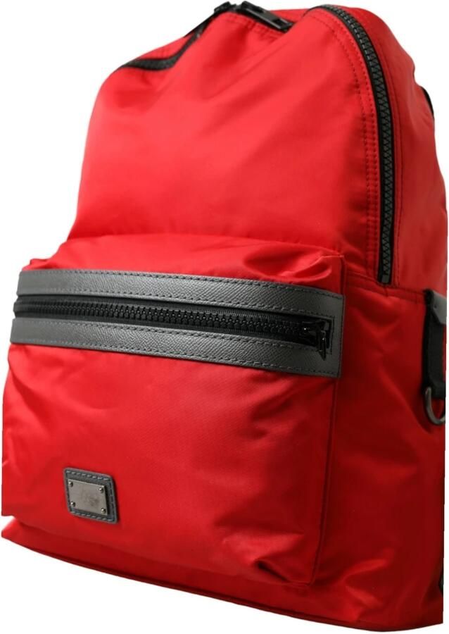 Dolce & Gabbana Elegante rode nylon-leren rugzak Red - Foto 5
