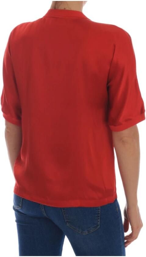 Dolce & Gabbana Elegante rode zijden blouse met kristalversieringen Red Dames - Foto 4
