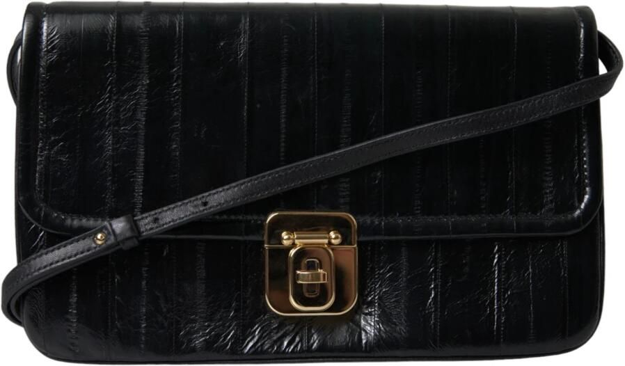 Dolce & Gabbana Elegante Schoudertas van Zwart Leer Black Dames - Foto 7