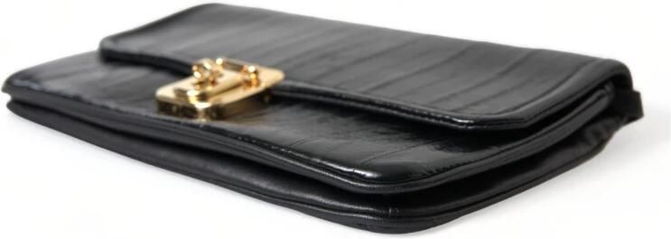 Dolce & Gabbana Elegante Schoudertas van Zwart Leer Black Dames - Foto 6