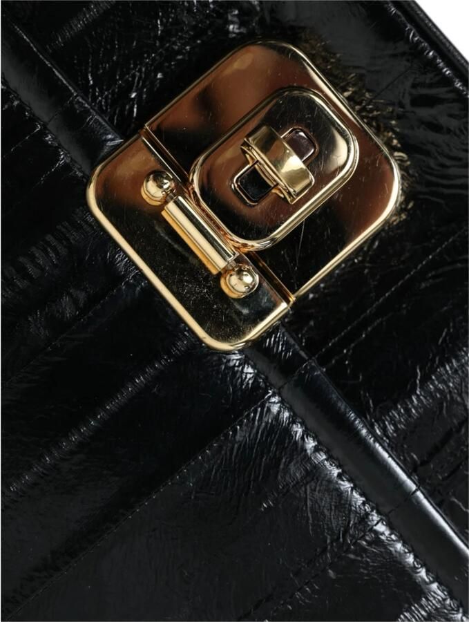 Dolce & Gabbana Elegante Schoudertas van Zwart Leer Black Dames - Foto 4