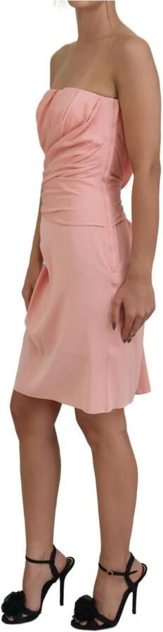 Dolce & Gabbana Roze Zijden Stretch Strapless Sheath Jurk Pink Dames - Foto 4