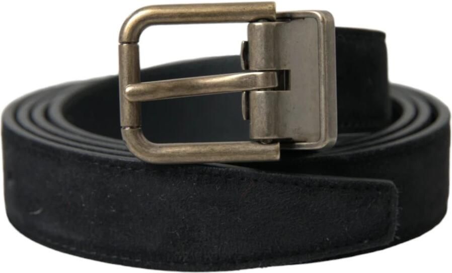 Dolce & Gabbana Elegante Suède Leren Riem Black Heren