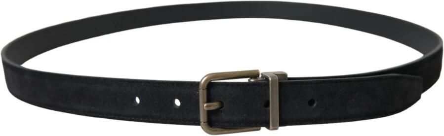 Dolce & Gabbana Elegante Suède Leren Riem Black Heren - Foto 3