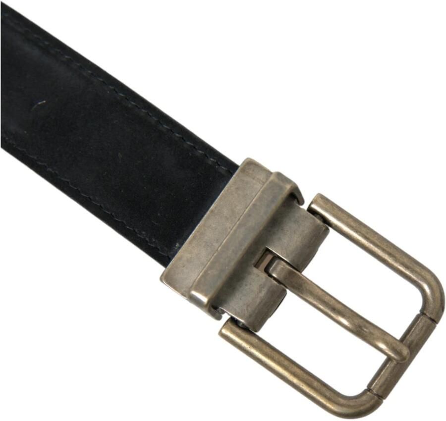 Dolce & Gabbana Elegante Suède Leren Riem Black Heren - Foto 2