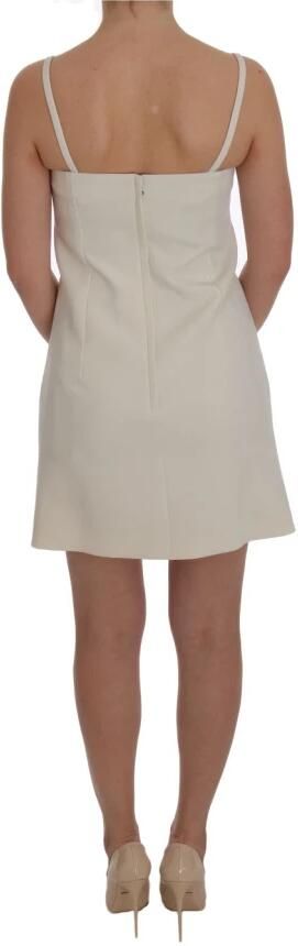 Dolce & Gabbana Elegante witte wollen shiftjurk met gouden broche White Dames - Foto 6