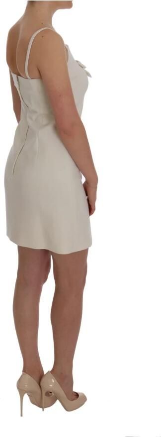 Dolce & Gabbana Elegante witte wollen shiftjurk met gouden broche White Dames - Foto 5