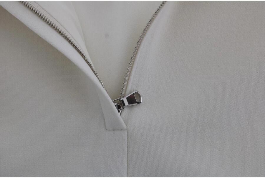 Dolce & Gabbana Elegante witte wollen shiftjurk met gouden broche White Dames - Foto 2