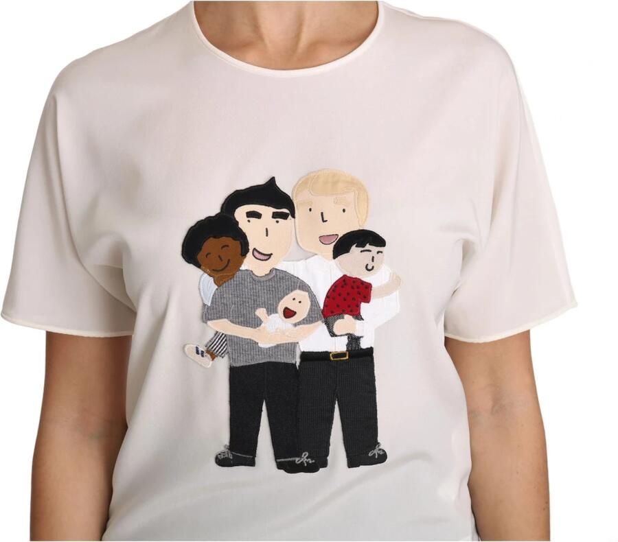 Dolce & Gabbana Dolce Gabbana White Silk Stretch #dgfamily T-shirt White Dames