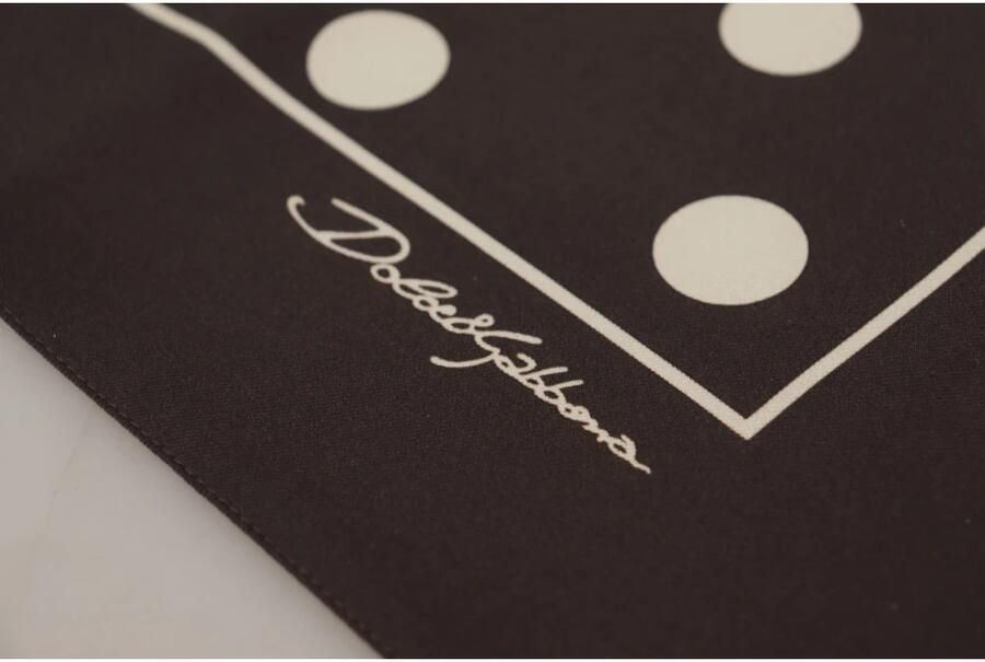 Dolce & Gabbana Zijden Gestippelde Vierkante Bandana Zakdoek Sjaal Brown Heren - Foto 2