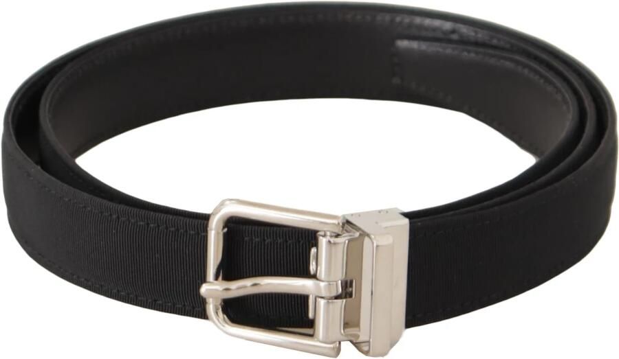 Dolce & Gabbana Zwart Canvas Riem met Zilverkleurige Metalen Gesp Black Heren - Foto 3