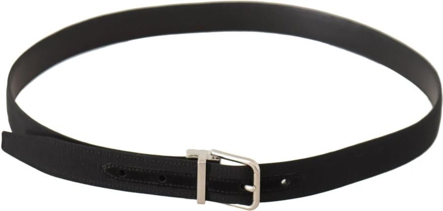 Dolce & Gabbana Zwart Canvas Riem met Zilverkleurige Metalen Gesp Black Heren - Foto 2