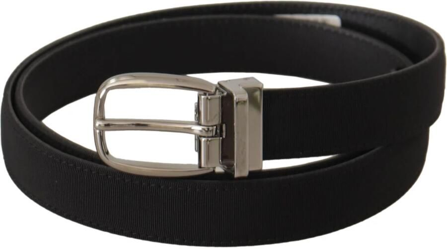 Dolce & Gabbana Elegante zwart canvas en leren riem Black Heren - Foto 2