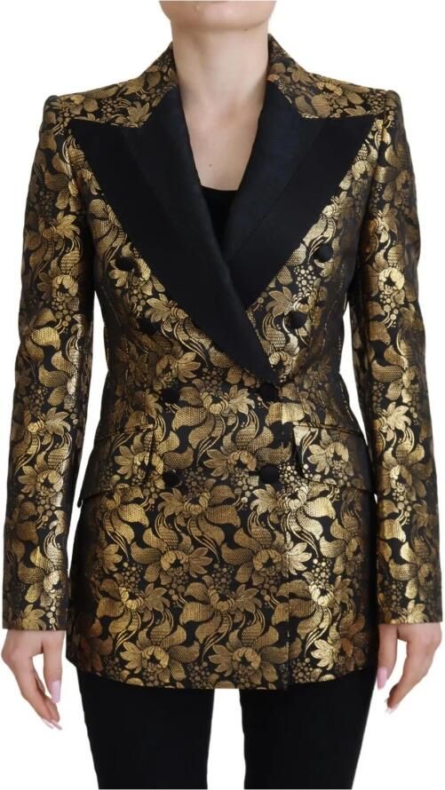 Dolce & Gabbana Elegante zwart-gouden bloemen jacquard blazer Black Dames - Foto 4