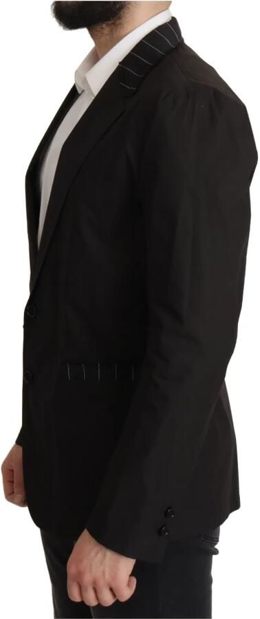 Dolce & Gabbana Elegante Zwarte Blazer van Katoen-Wolmix Black Heren - Foto 7