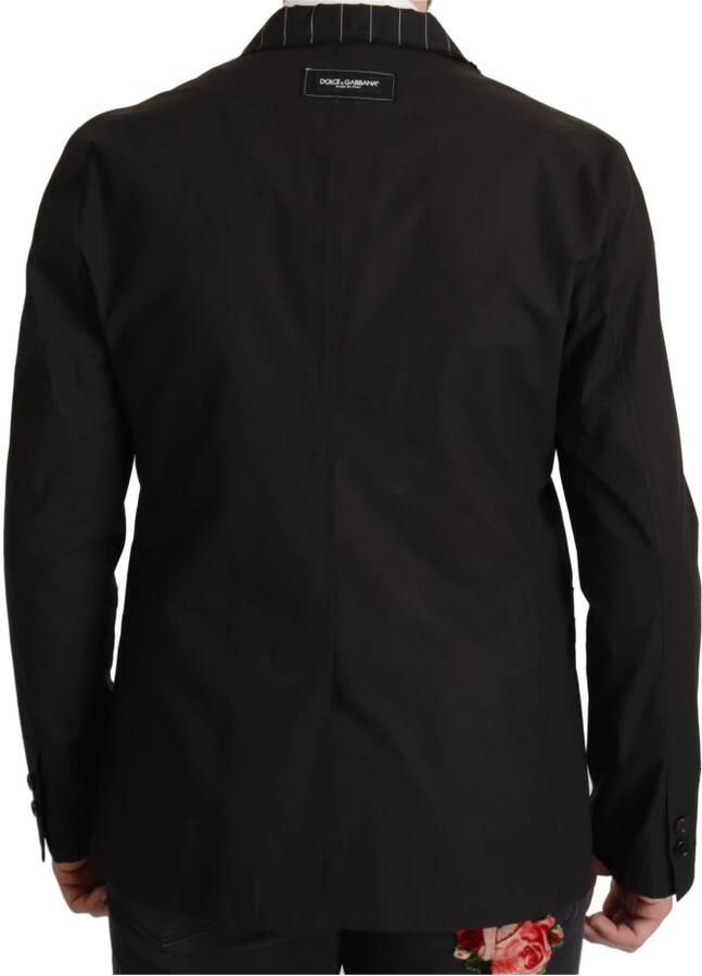 Dolce & Gabbana Elegante Zwarte Blazer van Katoen-Wolmix Black Heren - Foto 3