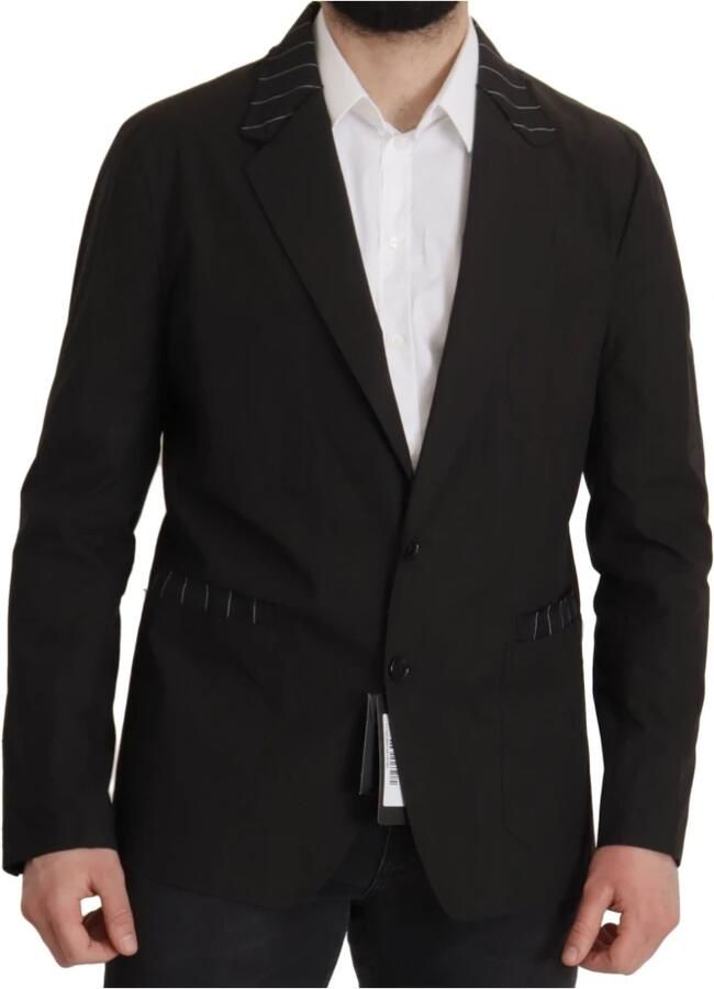 Dolce & Gabbana Elegante Zwarte Blazer van Katoen-Wolmix Black Heren - Foto 2