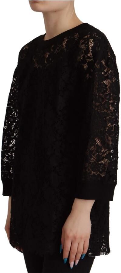 Dolce & Gabbana Elegante Zwarte Blouse Top met Lange Mouwen Black Dames - Foto 5