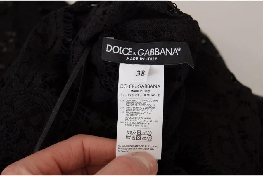 Dolce & Gabbana Elegante Zwarte Blouse Top met Lange Mouwen Black Dames - Foto 3