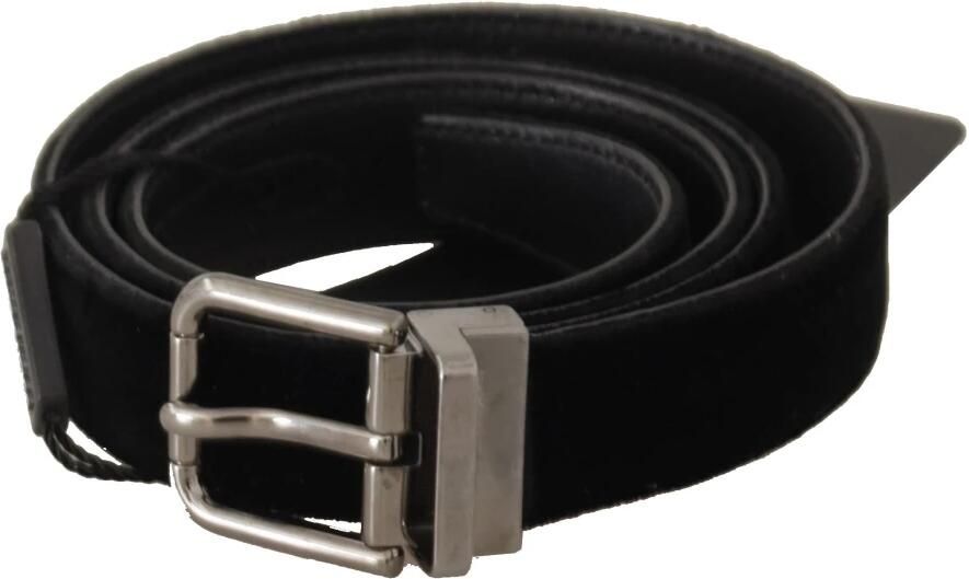 Dolce & Gabbana Elegante zwarte katoenen en leren riem Black - Foto 4