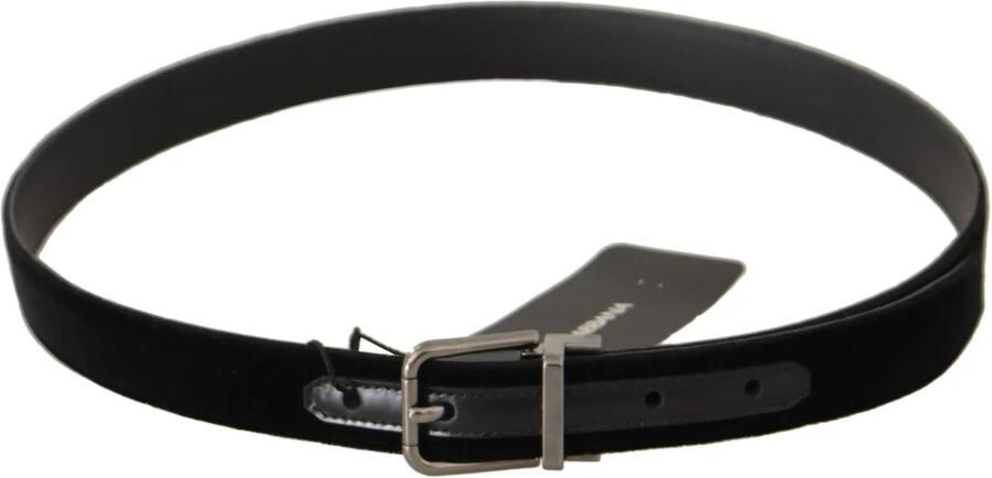 Dolce & Gabbana Elegante zwarte katoenen en leren riem Black - Foto 3