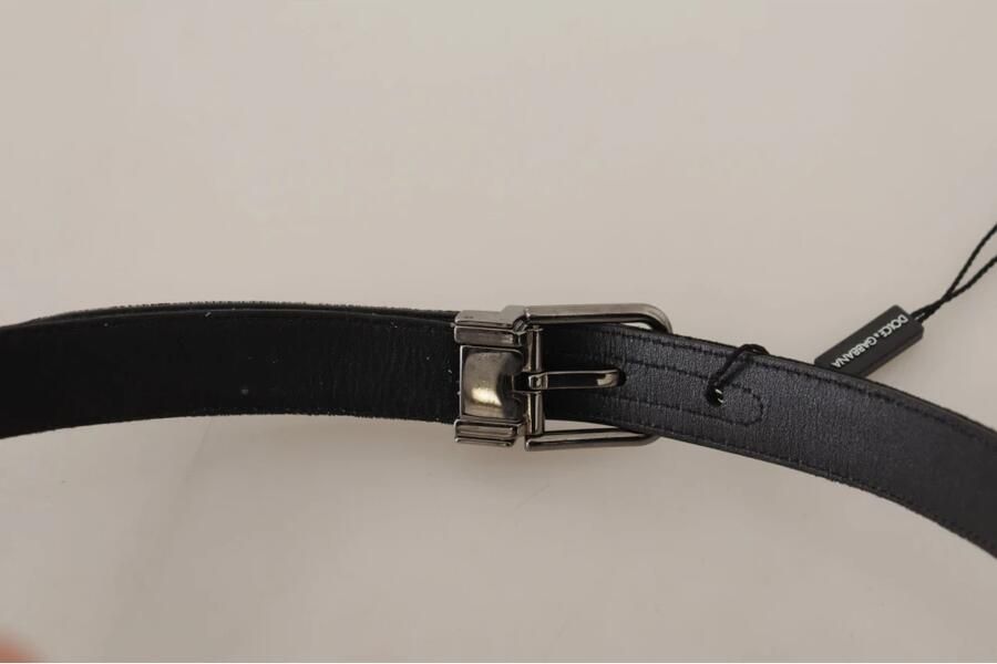 Dolce & Gabbana Elegante zwarte katoenen en leren riem Black - Foto 2