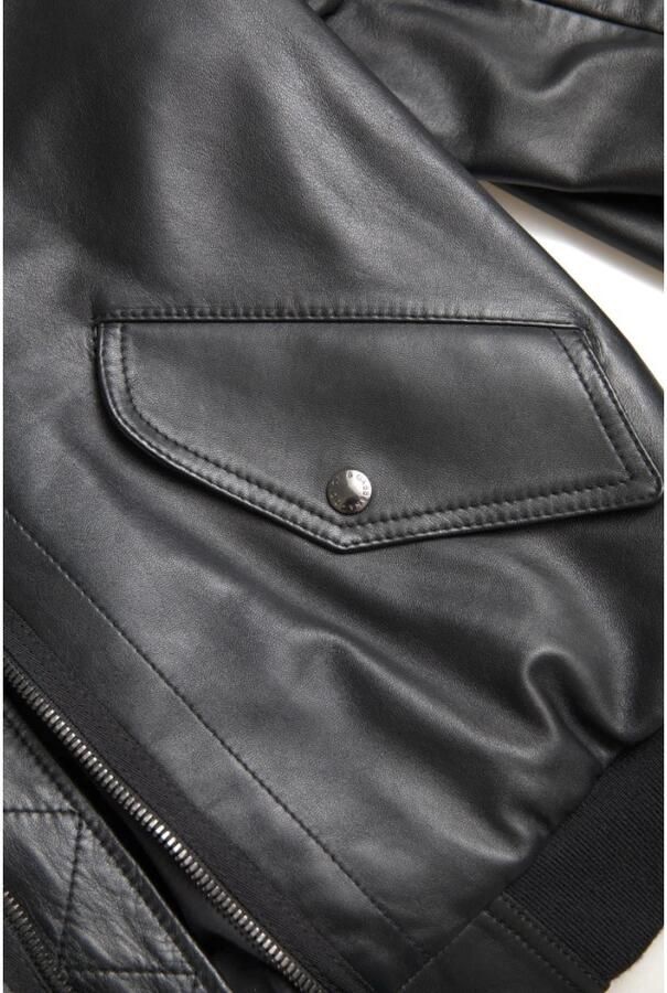 Dolce & Gabbana Elegante zwarte leren bomberjack Black Heren - Foto 3