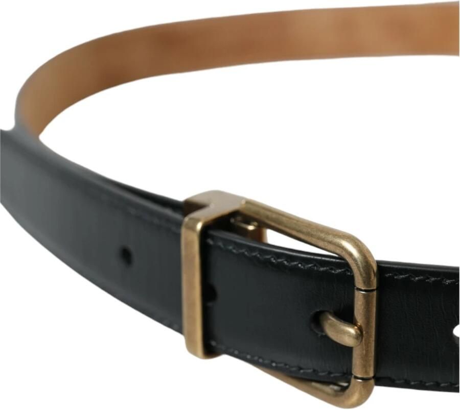 Dolce & Gabbana Elegante zwarte leren riem Black Heren - Foto 2