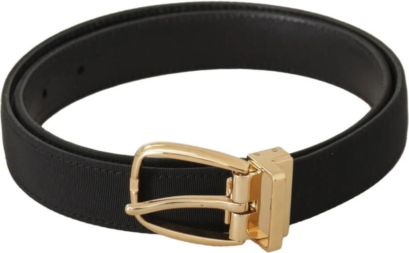 Dolce & Gabbana Italiaanse Leren Riem Zwart Elegant Stijl Black Heren